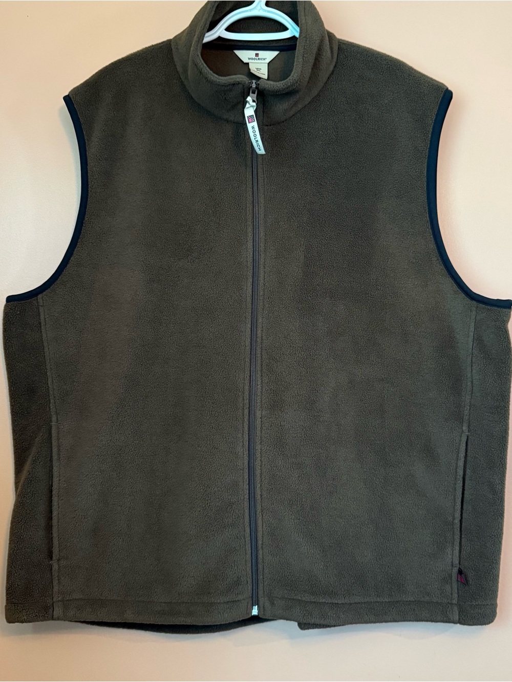Woolrich Men’s 2XL Brown Fleece Vest Full Zip Outdoor Hiking Layering